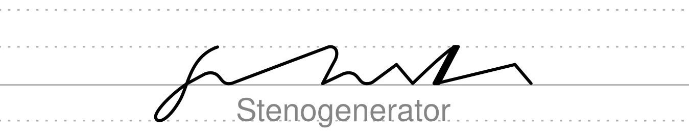 Das Wort Stenogenerator in Steno.